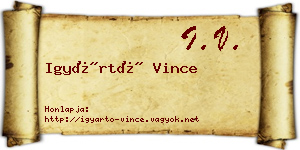 Igyártó Vince névjegykártya