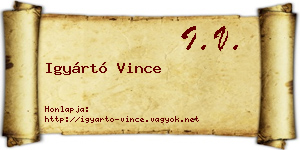 Igyártó Vince névjegykártya